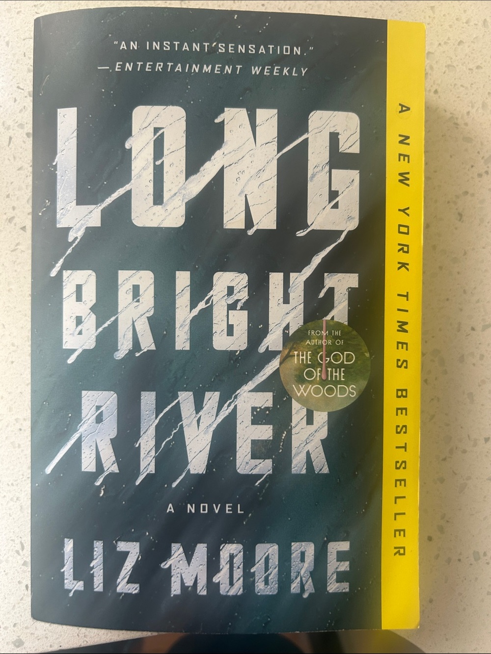 Long Bright River by Liz Moore - Dark Teal & Yellow Paperback
